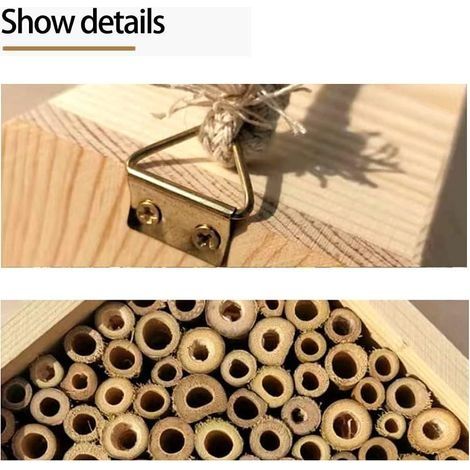 Insektenhotel, Insektenhaus aus Naturholz, dekoratives Zubehör für Bienen, Marienkäfer, Schmetterlinge und andere Insekten (1/4)