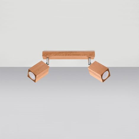 Plafoniera KEKE 2, 2xGU10 legno scuro/cromo Sollux (1/4)