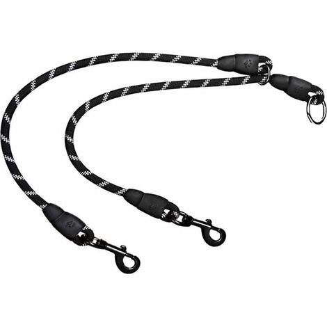 Laisse Double Pour Chien - Design Glissant - Crochet Pivotant 360° - Couture Réfléchissante - 2 Chiens (1/5)