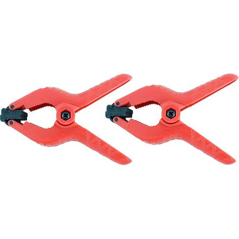Serre joints à ressort 2 pièces, Rouge, 150mm (1/4)