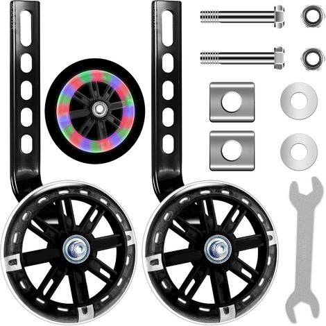 2 Roues stabilisatrices,Vélo,réglables,12-20 pouces,Noir,Enfants,Apprentissage (1/5)