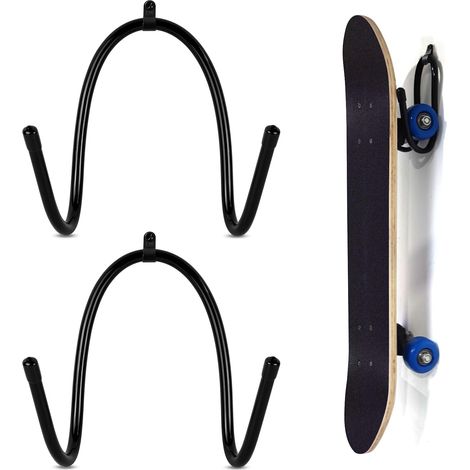 Support Skateboard Mural,Support Mural Horizontal pour Skateboard,Noir Support pour Snowboard,Rangement et présentoir Portables pour Snowboard,skiboard,Longboard,Skateboard (1/5)