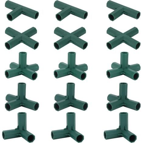 Lot de 15 connecteurs de cadre de serre – 4 types d'angle pour tubes de 16 mm – Fixation stable pour structures de jardinage (1/5)