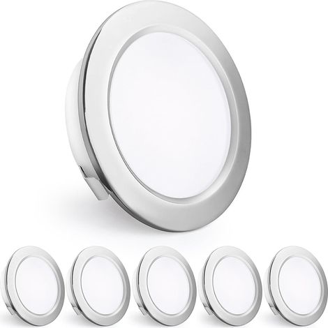 Spots LED Encastrables 230V, 4W 440LM Spots de Plafond 16mm Ultra-Plats 4000K Blanc Neutre Trou de Perçage 55-60mm pour Cuisine, Salon, Chambre, Blanc, Lot de 3