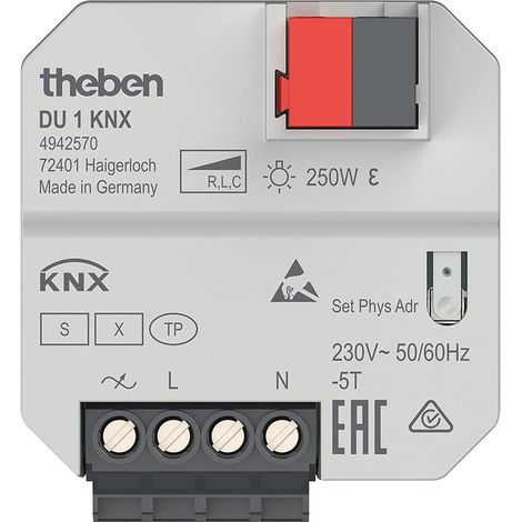 Theben DU 1 KNX - UP-Universal-Dimmaktor,1 Kanal,für dimmbare Energiesparlampen (1/3)
