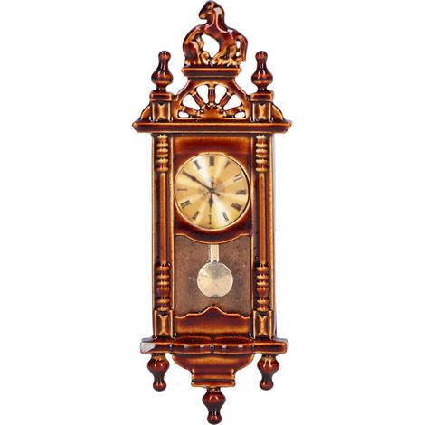 Horloge Miniature Vintage 1:12 pour Maison de Poupée en Bois Alliage Élégant Décoration (1/5)