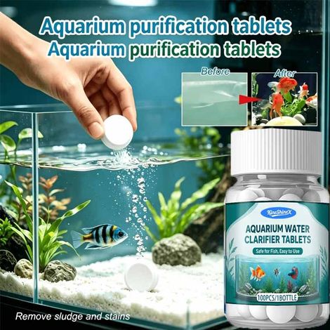 KineShineX Aquarium-Wasserreinigungstabletten reinigen Wasser gründlich, entfernen Gerüche und Fischgeruch und sorgen für sauberes Wasser in Aquarien und Fischteichen. (1/5)