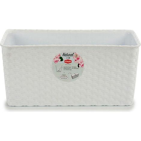 STEFANPLAST jardinera reserva agua 50 cm blanca , Jardinera reserva agua 50 cm blancaFabricada en plástcio de alta calidadIncluye pieza para reserva de aguaMedidas: 18