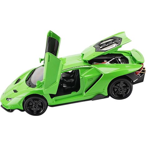 Voiture miniature en alliage moulé sous pression à l'échelle 1:32, jouet à friction pour enfants, cadeau d'anniversaire, verte 3224A (1/5)