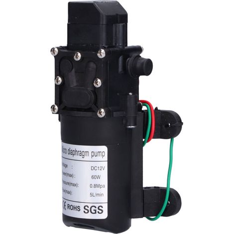 Bomba de diafragma autocebante SJLERST de 12 V y 60 W para presión de agua, ideal para pulverización de jardines, riego y piscinas. (1/3)