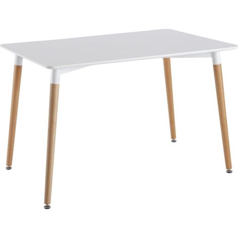 Table de Repas Scandinave "Wyoming" 115cm Blanc (1/5)