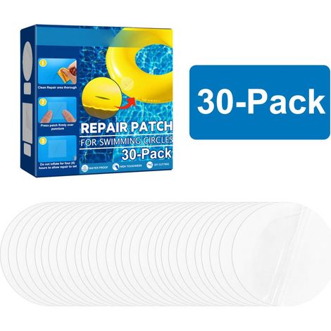 30 Stück wasserdichte, selbstklebende Reparaturflicken für aufblasbare Pools, Luftmatratzen und Zelte (1/5)