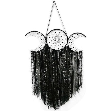 Attrape-rêves DoubleMoon Dreamcatcher, carillon à vent fait main, suspension murale