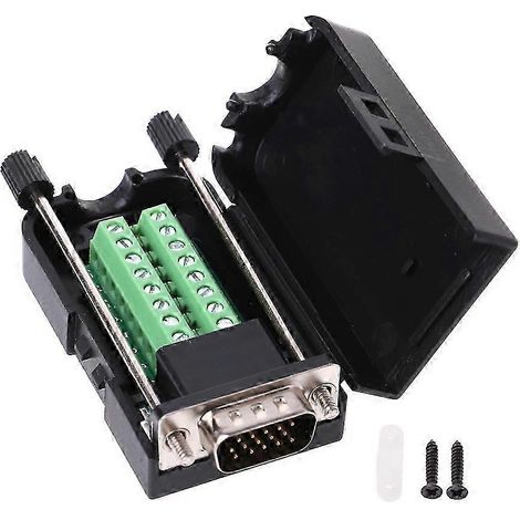 Connecteur D-SUB DB15 VGA femelle mâle, bornes de dérivation à vis, à monter soi-même (1/4)