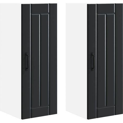 Maison Exclusive - Armadietto a muro LUCCA 2 pcs Nero 30 x 31 x 80 cm