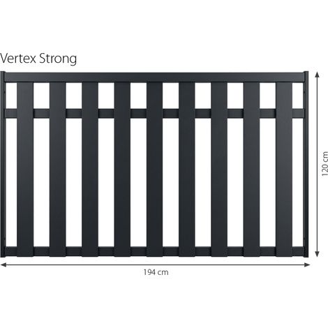 Minka Zaunserie Vertex Strong 194 x 120cm Aluminium Gartenzaun in Anthrazit