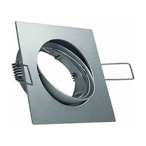 Aro cuadrado empotrable para bombilla dicroica orientable  Gris