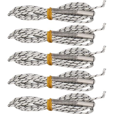 Lot de 5 tubes chauffants pour imprimante 3D, 50 W, tête en acier inoxydable, fil nickel-chrome, cartouche chauffante de 1 m (39,4 pouces), 24 V CC (1/5)