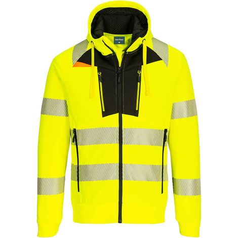 Dx4 - Hochsichtbarer Kapuzen-Sweatshirt mit Reißverschluss - Größe S - Gelb/Schwarz - Portwest (1/2)