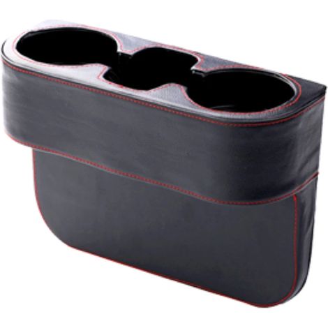 Organisateur de siège auto Heart Horse (noir), compartiment de rangement pour siège auto avec poche latérale pour pièces et revêtement en cuir, porte-gobelet universel pour téléphone et voiture. (1/4)