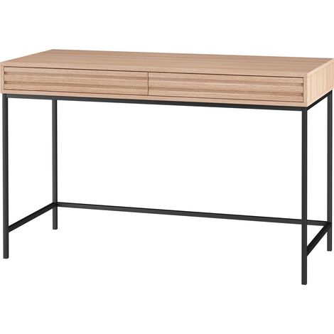 Bureau 2 tiroirs en panneaux de particules chêne