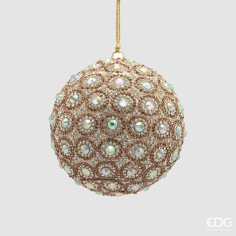 EDG Enzo De Gasperi Addobbo Pallina di Natale Top Jewel Silver Gold Ø10 cm – Decorazione Natalizia (1/2)