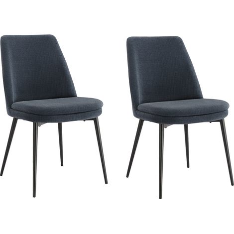 CHITA Polsterstuhl 2er Set ergonomisch mit Rückenlehne, Chenille, OEKO-TEX, Metallgestell, Esszimmerstuhl, Bürostuhl, Küchenstuhl, 4-Fuß-Stuhl