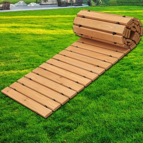 Passerelle Jardin - Bois Massif - 180 cm x 43 cm - Surface Antidérapante - Pour Extérieur - 1 Pièce (1/5)