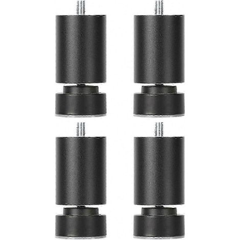 Quatre pieds de canapé robustes réglables en métal fileté M10, adaptés aux meubles, lits, tables et armoires, noirs, 8 cm. (1/5)
