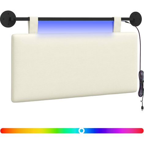 Maison Exclusive - Testiera sospesa Con luce LED Crema Tessuto in Cords (1/5)