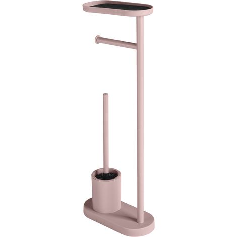 GEDY 30321000000 ELIOS Columna de pie con portarrollos, escobillero y repisa rosa mate - ref: 30321000000 (1/2)