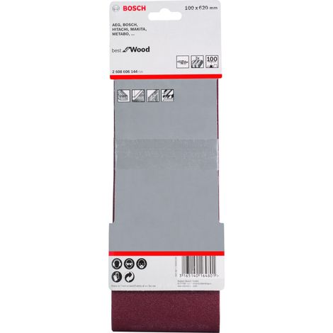 Banda de lija Best Wood: 100x620mm G100x 3 BOSCH 2608606144
