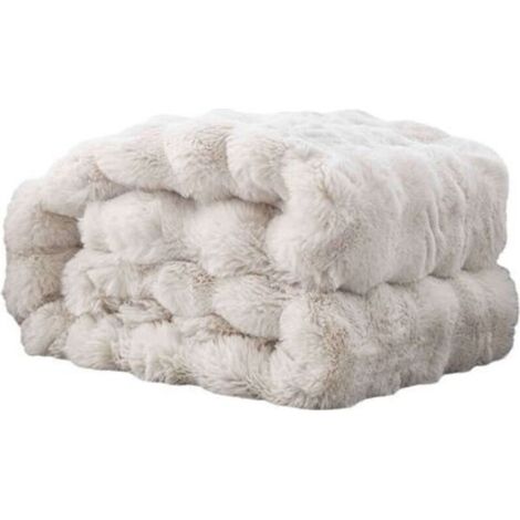 ALLIANDISCouvertures de luxe. Fausse fourrure ultra-douce, moelleuse et confortable. Housses de canapé et plaids élégants. Convient aux adultes, aux enfants et aux adolescents (collection Myrtille). (1/4)
