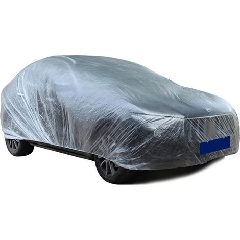 Housse extérieure entièrement extérieure avec bande élastique transparente pour voiture, housse imperméable temporaire (1/4)