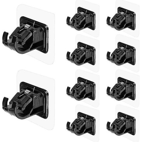 Lot de 10 supports de tringle à rideau auto-adhésifs sans perçage, réglables sans clous (1/5)
