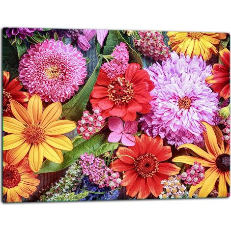 Tagliere della lastra di vetro 52x40 fiori (1/5)