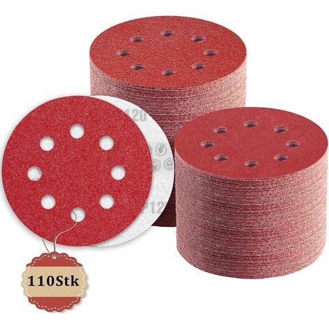 Schleifscheiben 125mm Klett 8 Loch 110 Stück 120 120Körnung 110.0 (1/5)