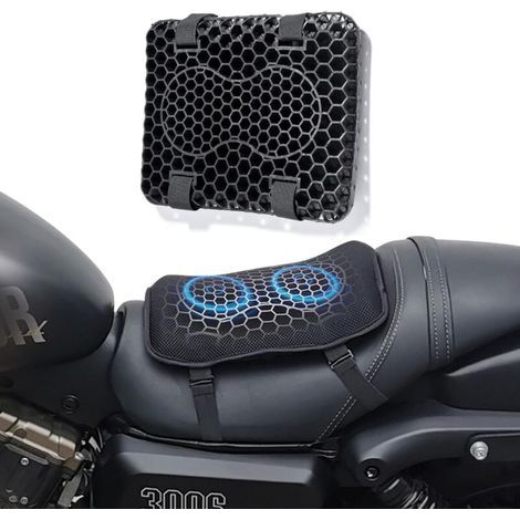 Cuscino in gel per sella moto, cuscino universale in gel per sella moto, struttura a nido d'ape 3D, traspirante, ammortizzante, comodo per lunghi viaggi (1/5)