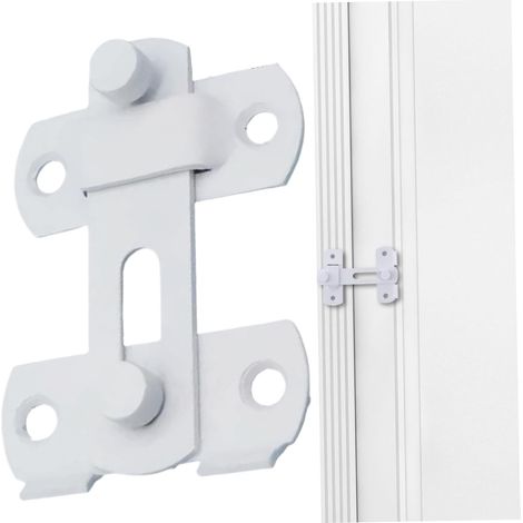 Loquet de porte 180° en inox blanc avec trou (1/5)
