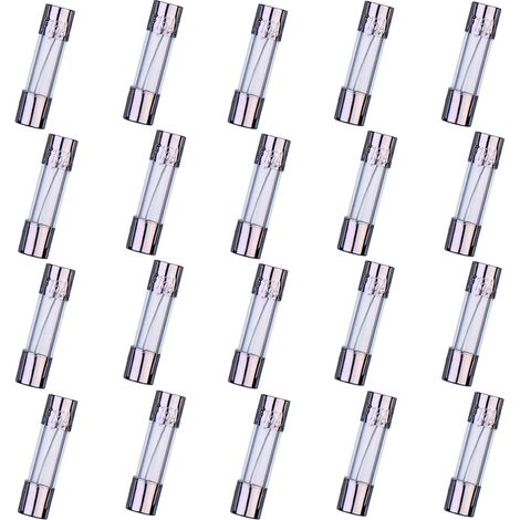F15AL250V 20 pezzi 5x20mm Fusibile in vetro a rottura rapida 15A 250V 0,2x0,78 pollici Fusibile a ritardo (confezione da 100 pezzi)