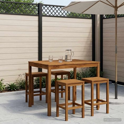 vidaXL Table de Bar de Jardin Naturel 110 x 108,5 x 105 cm (1/5)