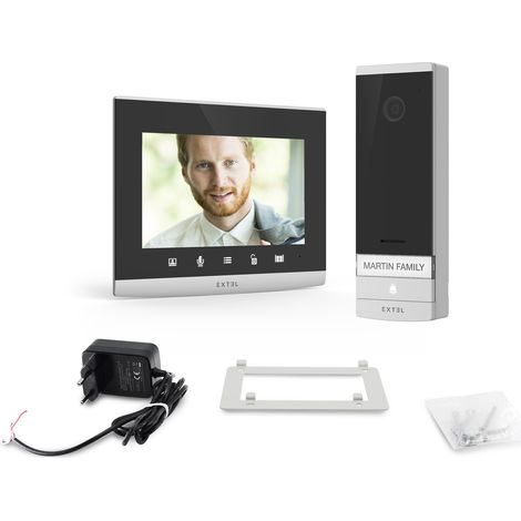 Extel – Visiophone filaire connecté avec QR Code – Moniteur couleur 7'' – Vision nocturne – Installation facile avec 2 fils – Résistant IP44 — vue 3