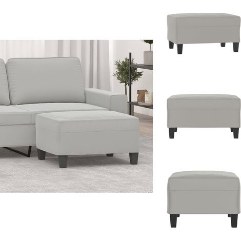 Fußhocker Hellgrau 70x55x41 cm Mikrofasergewebe - Mikrofaser Sessel - Grau - Fußhocker - Beistelltisch - Couchtisch (1/5)