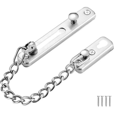 1PC Argent Serrure de Chane de Porte Protège-porte de la Chane (1/5)