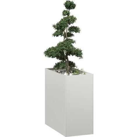 Fioriera dal design moderno per giardino e balcone 40 x 80 x 80 cm con fondo aperto in acciaio inossidabile 020051560