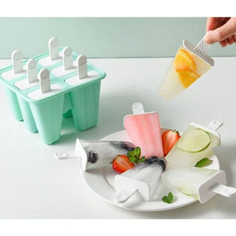 Eiswürfelform aus Silikon, 6 Mulden, wiederverwendbar, leicht zu entformen, umweltfreundlich (1/5)