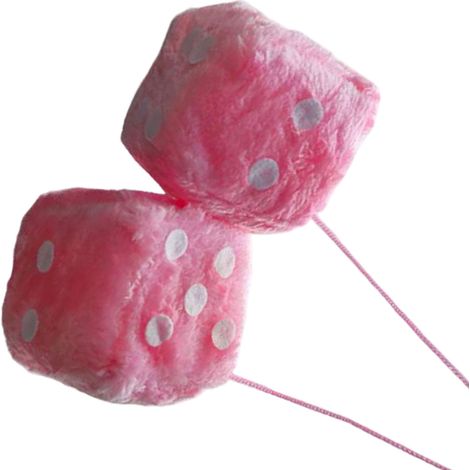 Dés flous pour rétroviseur de voiture, peluche douce et confortable, ornement rétro suspendu pour pièces, rose (1/5)