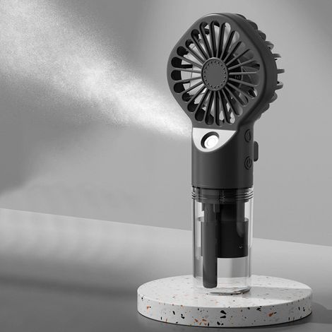 Petit ventilateur brumisateur portatif, mini ventilateur brumisateur portatif rechargeable, noir (1/5)