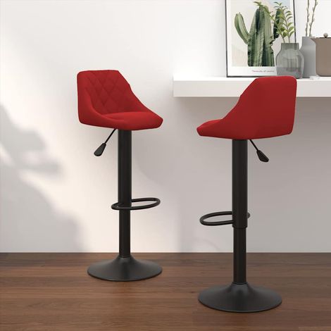 vidaXL Taburetes de cocina 2 unidades terciopelo rojo vino tinto (1/5)