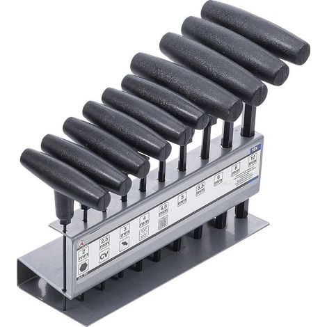 Jeu de Tournevis à Poignée en T 10 pcs - Six Pans Intérieurs 2 à 10 mm - Précision et Confort d Utilisation - D-Work (1/5)
